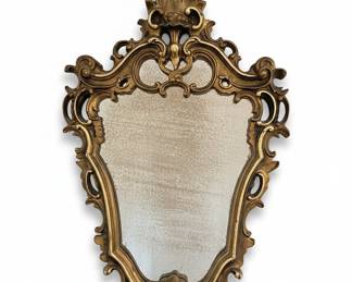 Ornate Giltwood Rococo Style Mirror, likely 1950s-1960s