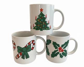 Christmas Themed Ceramic Mugs Set