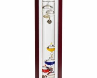 Galileo Thermometer with Wooden Base