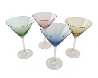 Set of Four Colored Martini Glasses (Libbey Z-Color)