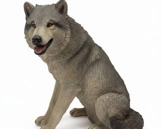 Hi-Line Gift Ltd. Sitting Grey Wolf Statue