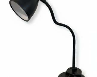 Black Metal Gooseneck Desk Lamp with Clamp Base