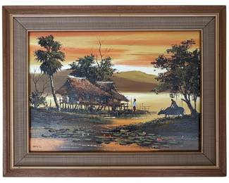 Filipino Village Scene Painting by Varit