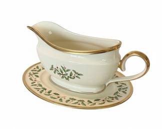 Lenox "Holiday” Gravy Boat and Underplate