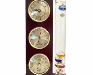 3-in-1 Weather Station with Galileo Thermometer and Clock