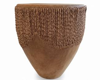 African Animal Hide Drum Table