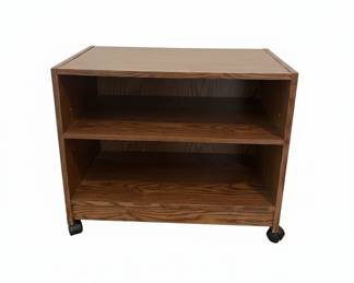 Gusdorf Rolling TV Cart - Mid-Century Modern Style Oak Veneer