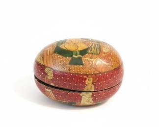 Kashmiri Papier-Mâché Egg Trinket Box
