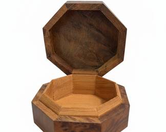 Octagonal Wooden Trinket Box with Heart Inlay