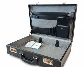 Vintage Franzen Solingen Leather Briefcase with Working Combination Locks