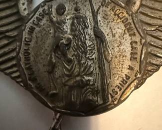 Catholic Guardian Angel Aviation Pin "In Case of Accident Call a Priest"