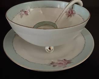 Noritake Hand Painted Rose Pattern Soup Tureen with Ladle and Underplate
