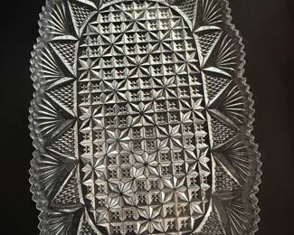 American Brilliant Cut Glass Serving Platter