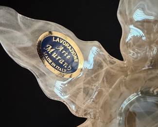 Lavorazione Arte Murano Art Glass Flower Bowl