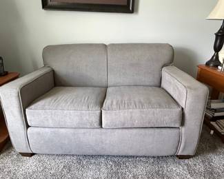 Gray Upholstered Sleeper Loveseat