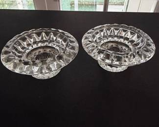 Pressed Glass Candlestick Holders (Pair)
