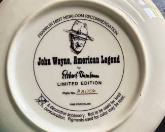John Wayne, American Legend Decorative Plate by Robert Tanenbaum