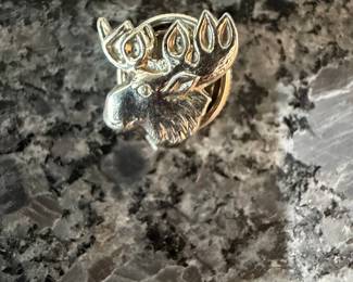 Sterling Silver Moose Head Pin