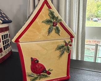 Certified International "Winter Song" Cardinal Cookie Jar by Susan Winget