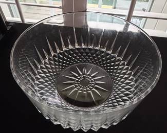 Vintage Arcoroc France Starburst Crystal Punch Bowl