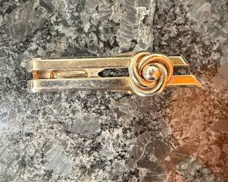 Gold-Tone Rose Knot Tie Clip
