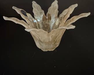 Lavorazione Arte Murano Art Glass Flower Bowl
