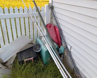 Assorted Outdoor/Utility Items including Antenna Poles and Fuel Container