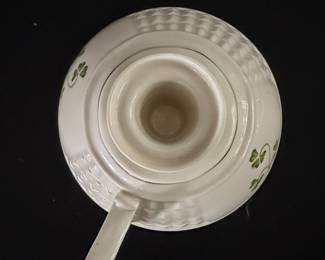 Belleek "Shamrock" Candlestick Holder