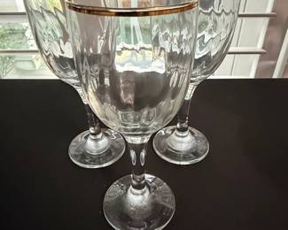 Gold Rimmed Water Goblets