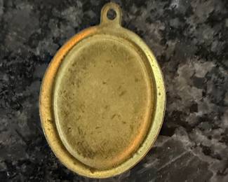 Our Lady of Lourdes Oval Medal Pendant