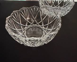 Godinger Dublin Crystal Scalloped Serving Bowls Set of Two