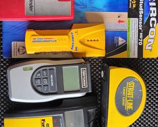 Assorted Stud Finders and Laser Level