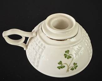 Belleek "Shamrock" Candlestick Holder