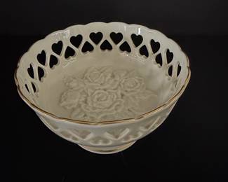 Lenox "Heart Compote" Hand Decorated with 24k Gold