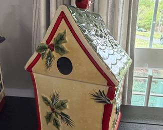 Certified International "Winter Song" Cardinal Cookie Jar by Susan Winget