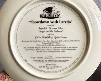 John Wayne "Showdown with Laredo" Collector Plate