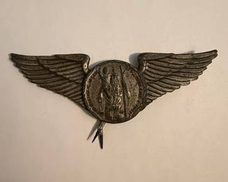 Catholic Guardian Angel Aviation Pin "In Case of Accident Call a Priest"