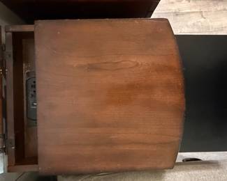 Pair of Mid-Century Modern Walnut Nightstands with Charging Station