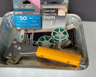 Arrow T50 Heavy Duty Hammer Tacker Staple Gun with Assorted Staples and Wire