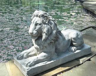 PAIR of Lions (composite - not cement)