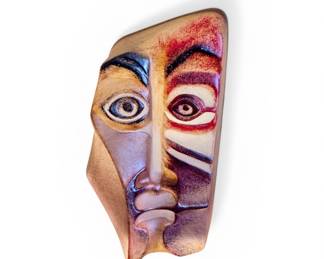 Mats Jonasson "Mask" series art glass sculpture
