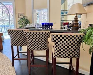 Set of 4 custom bar chairs