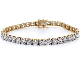 NEW! 12 Carat Diamond Tennis Bracelet in 14k Yellow Gold