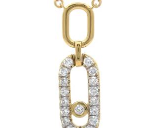 0.50 Carat Diamond Paperclip Pendant Layering Necklace