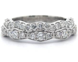 NEW! 1.05 Carat Diamond Double Row Wave Ring