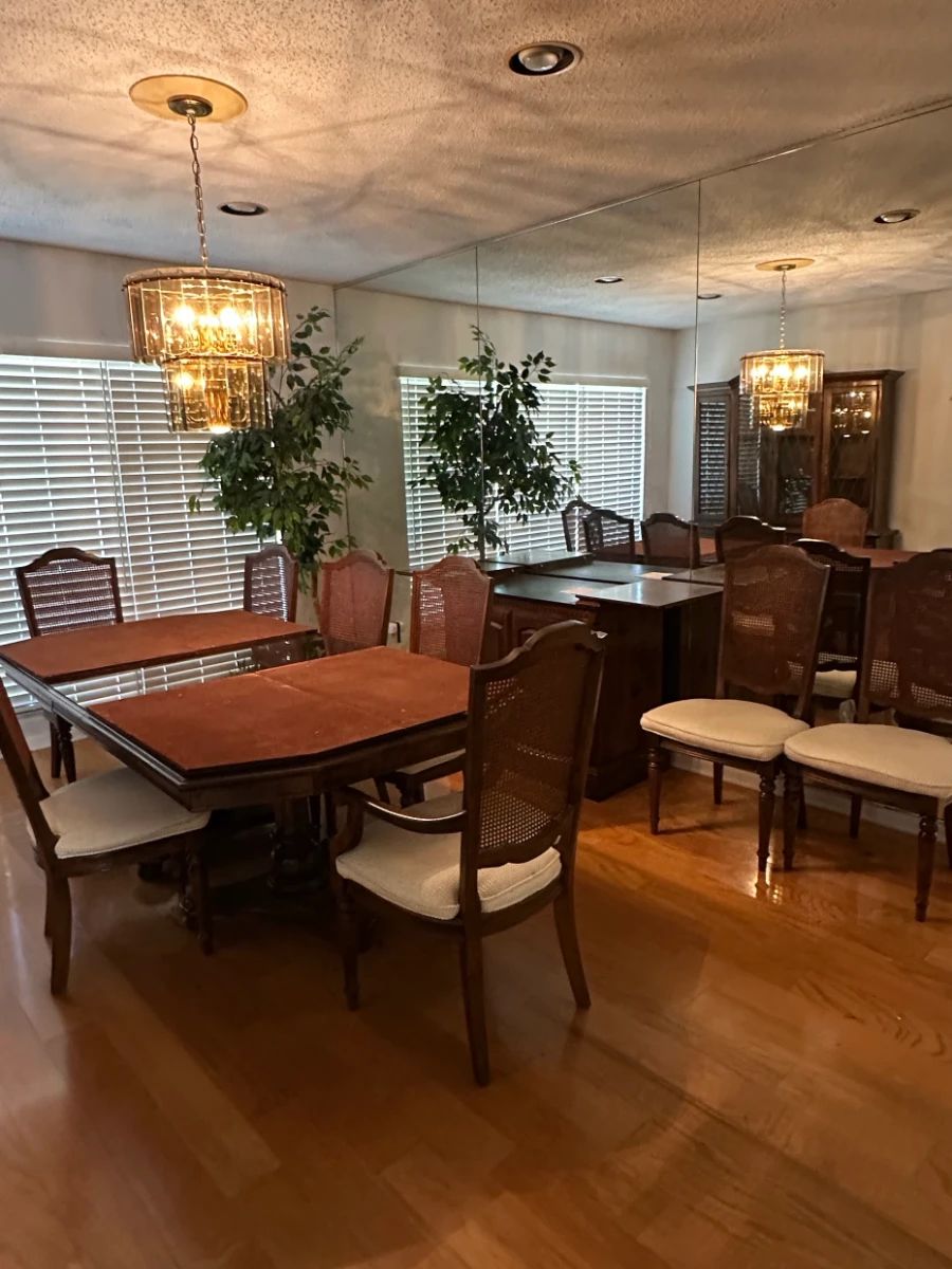 Thomasville Dining Room Set with Cane Back Chairs