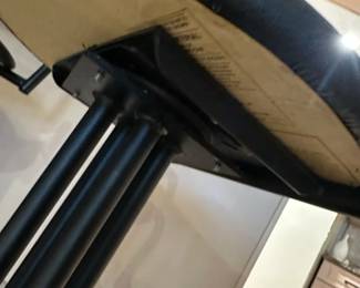 Modern Black Faux Leather Swivel Bar Stool with Curved Back second image