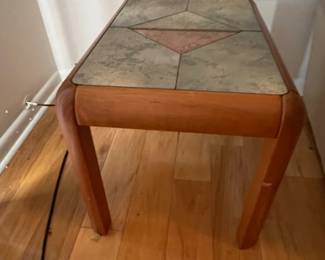 Danish Modern Teak and Tile End Table
