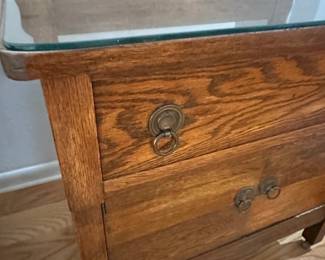Victorian Oak Washstand with Mirror and Drawer second image