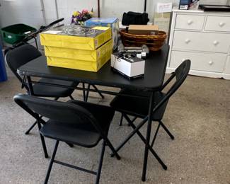 Black Folding Card Table and Chairs Set